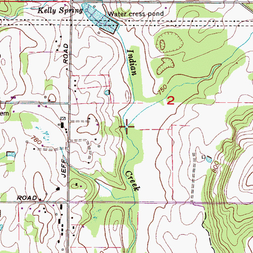 Topographic Map of Denton Branch, AL