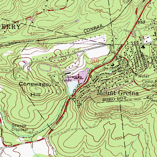Topographic Map of Conewago Lake, PA