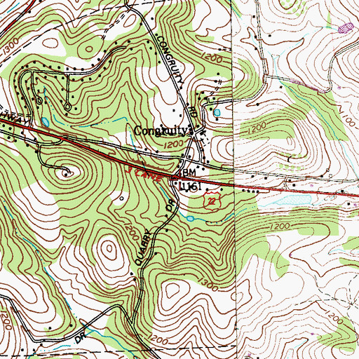 Topographic Map of Congruity, PA