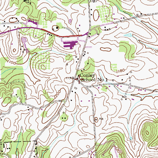 Topographic Map of Conley School Number 1, PA