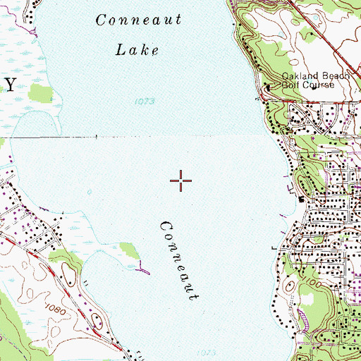 Topographic Map of Conneaut Lake, PA