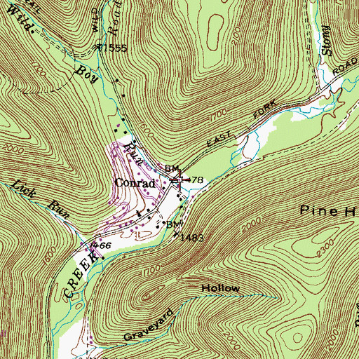 Topographic Map of Conrad, PA