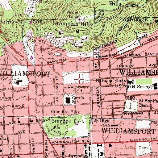 Topographic Map of Consistory Field, PA
