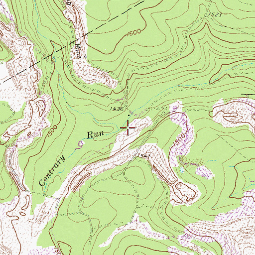 Topographic Map of Contrary Run, PA