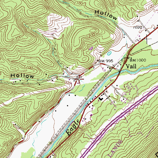 Topographic Map of Cook Hollow, PA