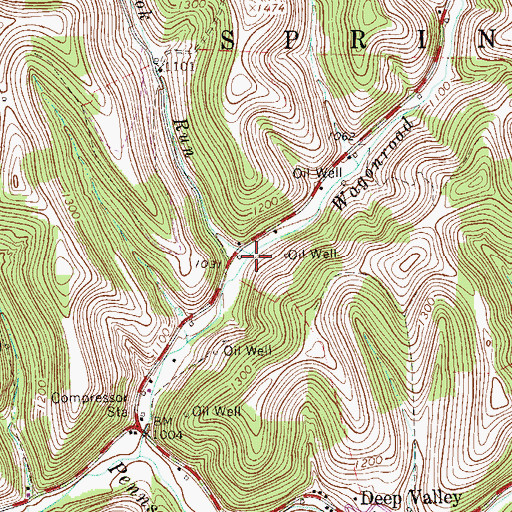 Topographic Map of Cook Run, PA