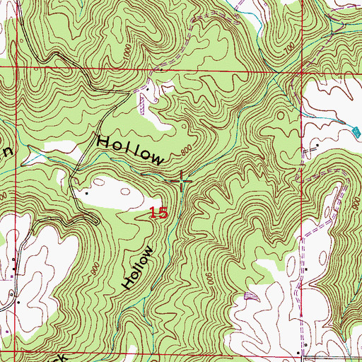 Topographic Map of Derrick Hollow, AL