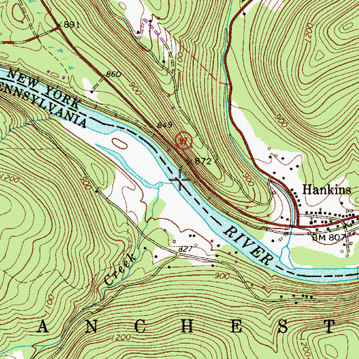 Topographic Map of Cooley Creek, PA