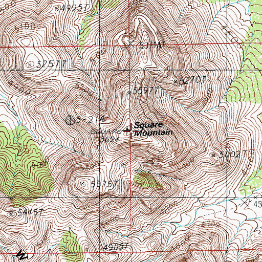 Topographic Map of Square Mountain, AZ