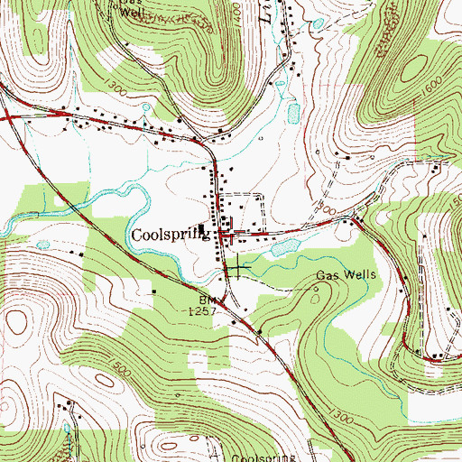 Topographic Map of Coolspring, PA