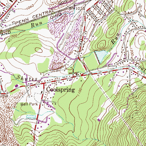 Topographic Map of Coolspring Run, PA