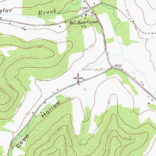 Topographic Map of Coon Hollow, PA