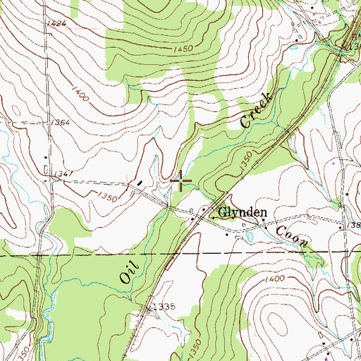 Topographic Map of Coon Run, PA