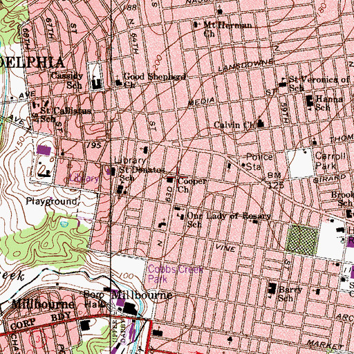 Topographic Map of Cooper Church, PA
