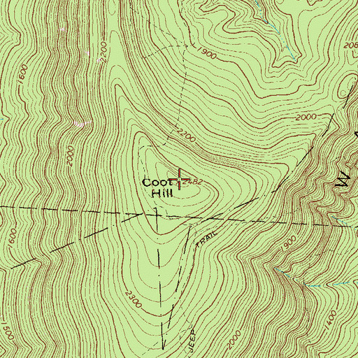 Topographic Map of Coot Hill, PA