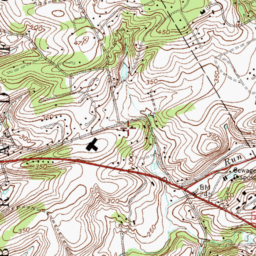 Topographic Map of Copeland School, PA