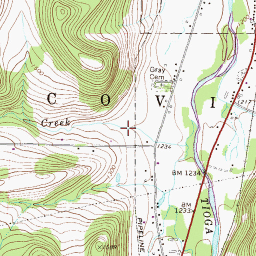 Topographic Map of Copp Hollow, PA