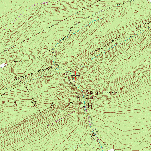 Topographic Map of Copperhead Hollow, PA