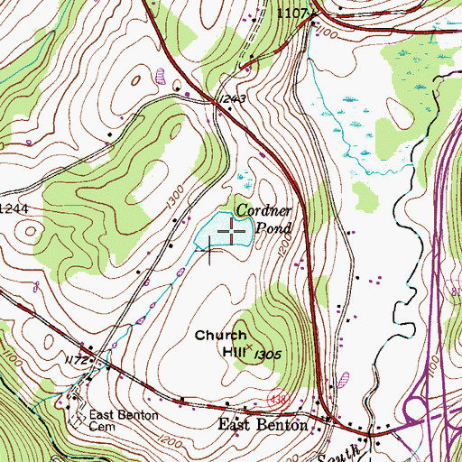 Topographic Map of Cordner Pond, PA