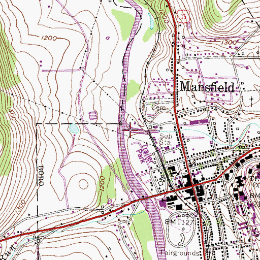 Topographic Map of Corey Creek, PA
