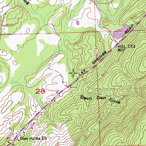 Topographic Map of Devil Den Cove, AL