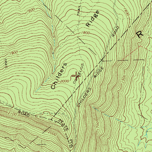 Topographic Map of Cornelius Trail, PA