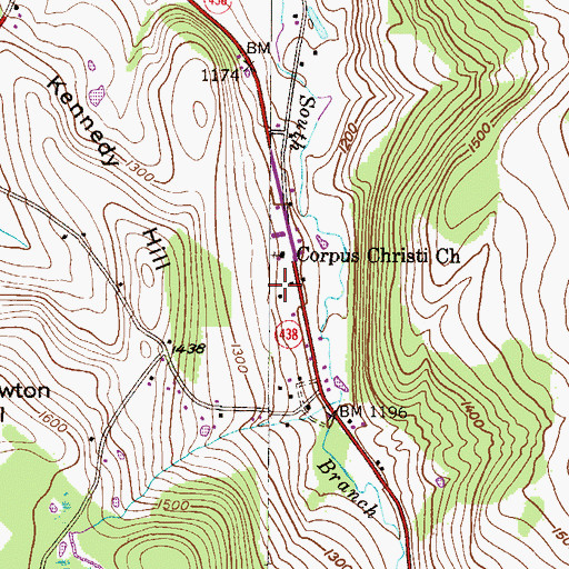 Topographic Map of Corpus Christi Church, PA