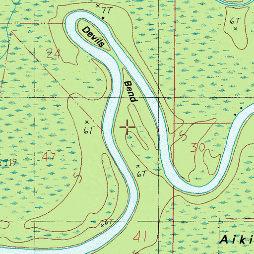 Topographic Map of Devils Bend, AL