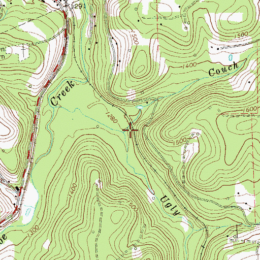 Topographic Map of Couch Run, PA