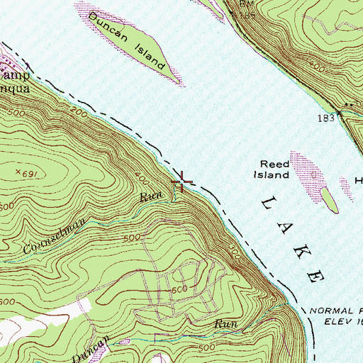 Topographic Map of Counselman Run, PA