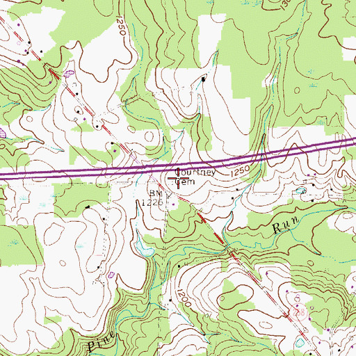 Topographic Map of Courtney Cemetery, PA