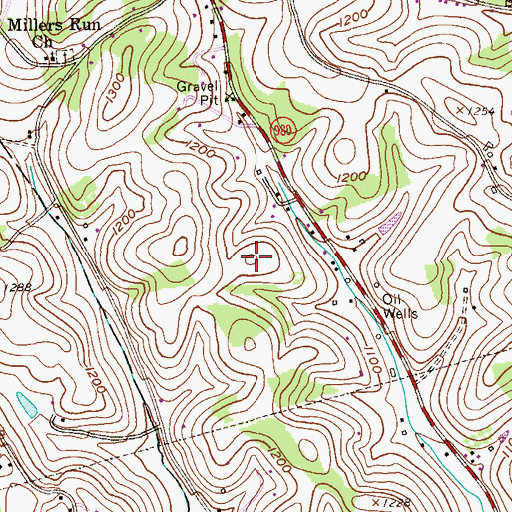 Topographic Map of Covanter Cemetery, PA