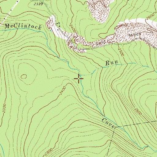 Topographic Map of Cove Run, PA