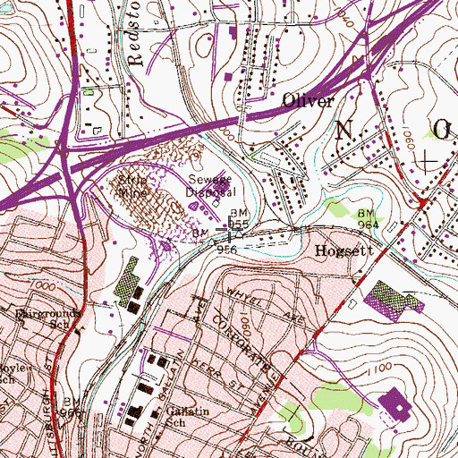 Topographic Map of Cove Run, PA