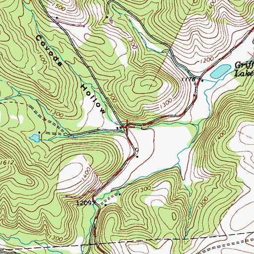 Topographic Map of Covode Hollow, PA
