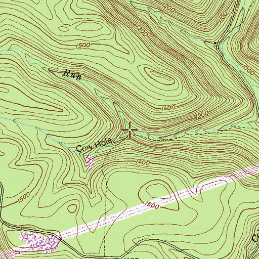 Topographic Map of Cow Hole, PA