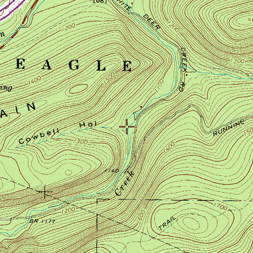 Topographic Map of Cowbell Hollow, PA