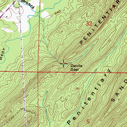 Topographic Map of Devils Gap, AL