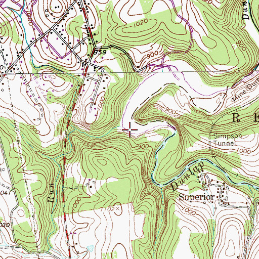 Topographic Map of Cox Run, PA