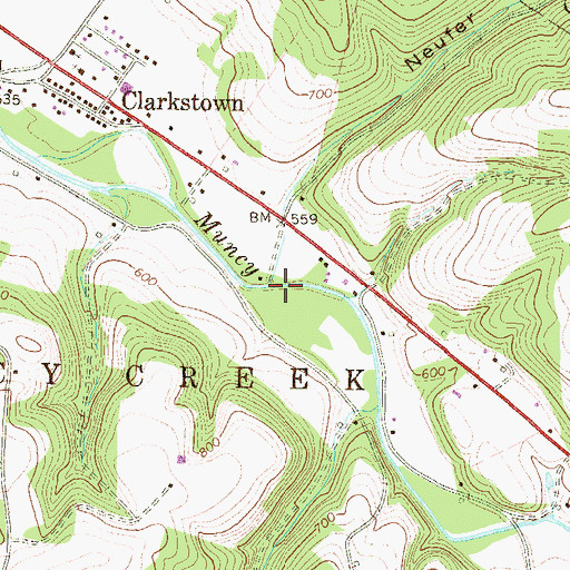 Topographic Map of Cox Run, PA