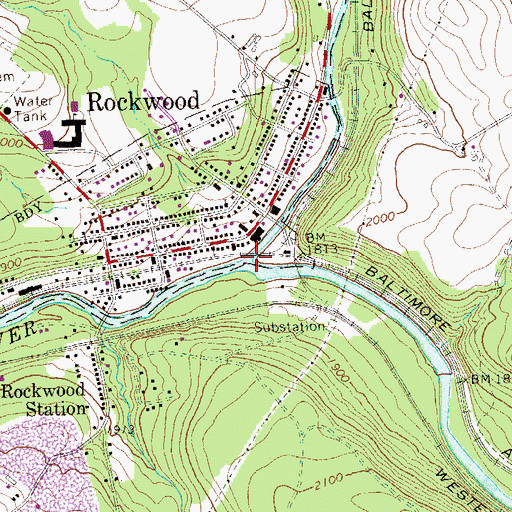 Topographic Map of Coxes Creek, PA