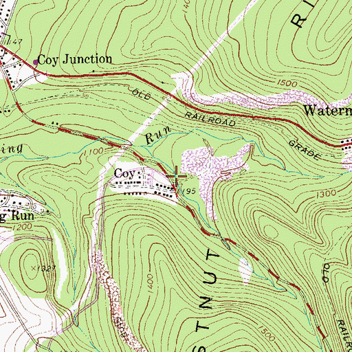 Topographic Map of Coy, PA