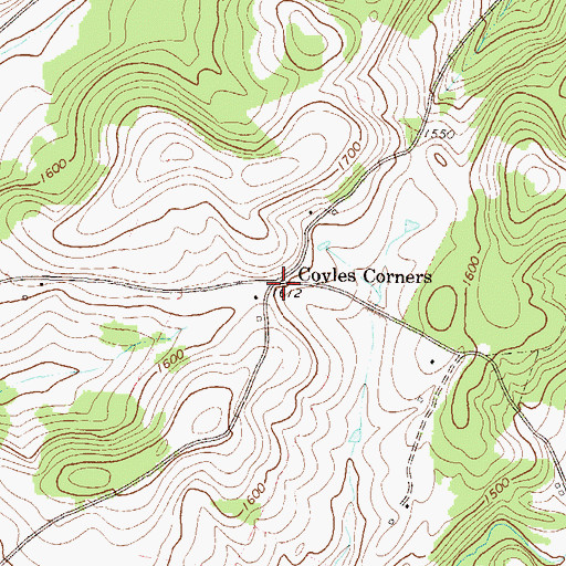 Topographic Map of Coyles Corners, PA