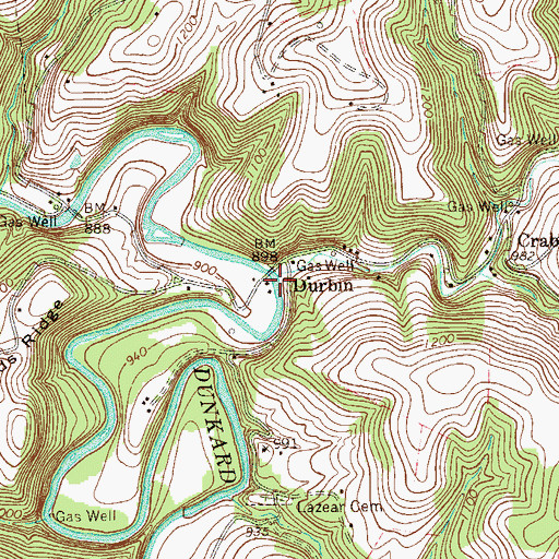 Topographic Map of Crabapple Creek, PA