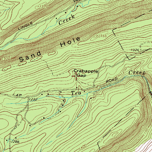 Topographic Map of Crabapple Gap, PA