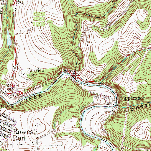 Topographic Map of Crabapple Run, PA