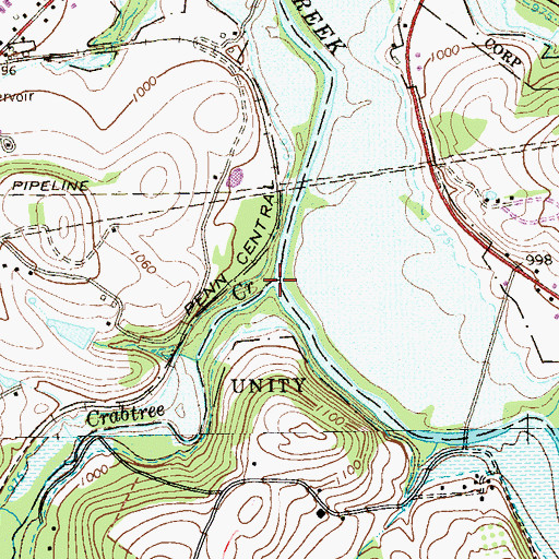 Topographic Map of Crabtree Creek, PA