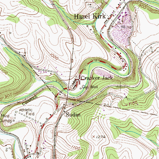 Topographic Map of Cracker Jack, PA