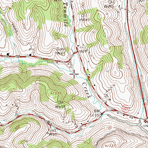 Topographic Map of Crafts Creek, PA