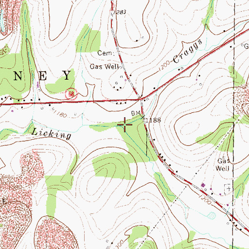 Topographic Map of Craggs Run, PA